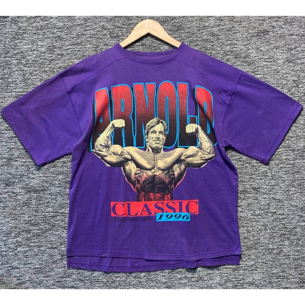 Vintage‎ 1996 Arnold Classic T Shirt XL Purple Bodybuilding Schwarzenegger Promo